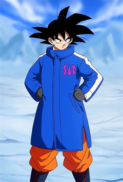 goku wearing blue jacket.